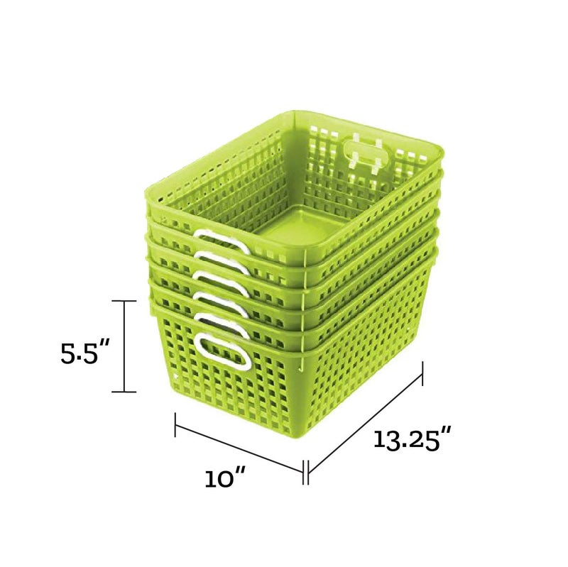 Really Good Stuff Large Plastic Book Baskets, 13" x 10" x 5" - 12 Pack, Green - Classroom Library Organizer, Toy Storage, Multi-Purpose Organizer Basket - Image 4